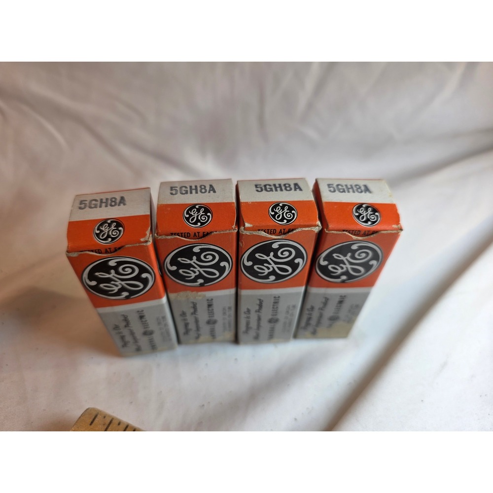 Lot of 4 Vintage GE 5GH8A Vacuum Tubes Made in USA General Electric 188-5 NOS